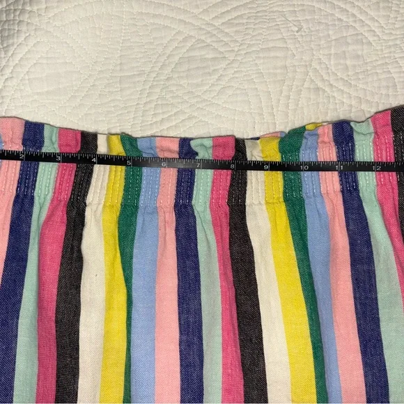 J. Crew Preppy Stripe  Linen / Cotton  Rainbow Striped skirt Size 8 - Picture 10 of 12